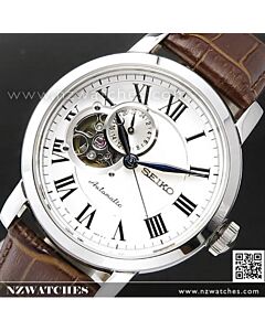 Seiko Automatic White Dial Brown Leather Mens Watch SSA231K1, SSA231