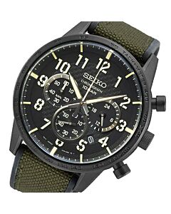 Seiko Lord Chronograph Quartz Black Dial Mens Watch SSB369P1