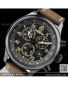 Timex Expedition Field Chronograph Black Dial Brown Leather Strap Men's Watch T49905