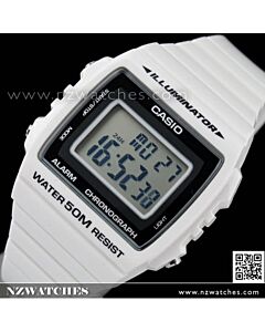 Casio Unisex Alarm Stopwatch White Watch W-215H-7AV, W215H