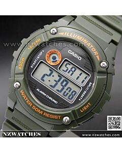 Casio Alarm Stopwatch 50M Digital Watch W-216H-3B, W216H