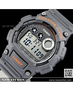 Casio 10Yrs Battery Vibration 5 alarm Gray Sport Watch W-735H-8AV, W735H