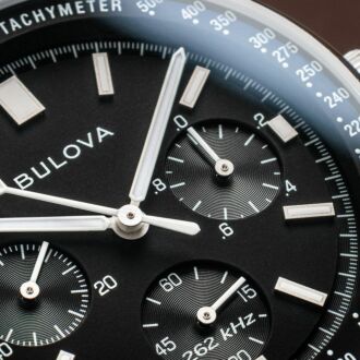 Bulova Lunar Pilot Black Dial Chronograph Men's Watch 96A225