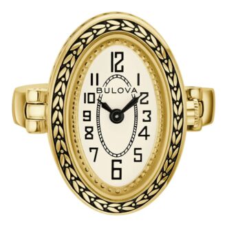 Bulova Ivory Dial Stainless Steel Expansion Ring Watch 97L188