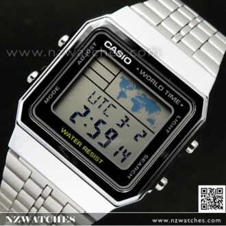 Casio World Time Alarms Digital Watch A500WA-1DF