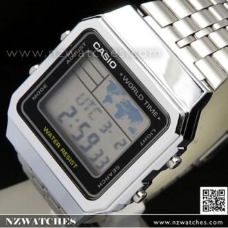 Casio World Time Alarms Digital Watch A500WA-1DF