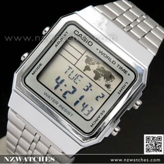 Casio World Time Alarms Digital Watch A500WA-7DF