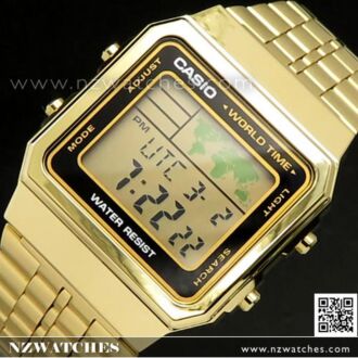 Casio World Time Alarms Digital Watch A500WGA-1DF