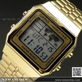 Casio World Time Alarms Digital Watch A500WGA-9DF