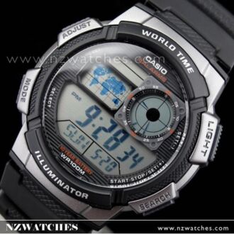 Casio Sporty Digital World Time 100M Sport Watch AE-1000W-1B, AE1000W