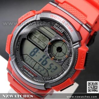 Casio Sporty Digital World Time 100M AE-1000W-4AV, AE1000W