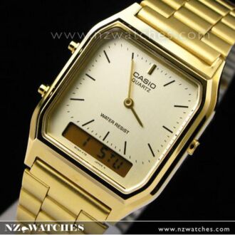 CASIO DIGITAL ANALOG VINTAGE WATCH AQ-230GA-9D, AQ230GA GOLD