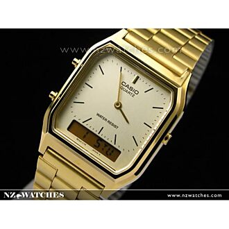 CASIO DIGITAL ANALOG VINTAGE WATCH AQ-230GA-9D, AQ230GA GOLD