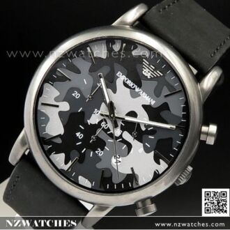 Emporio Armani Camouflage Leather Strap Men Watch AR1816