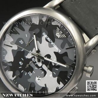 Emporio Armani Camouflage Leather Strap Men Watch AR1816