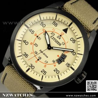 Citizen Eco-Drive Aviator Fabric Strap Mens Watch AW1365-19P