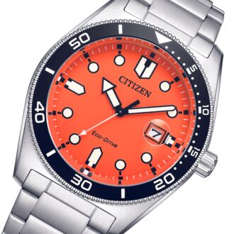 Citizen Eco-Drive Orange Dial 100M Mens Watch AW1760-81X