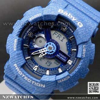 Casio Baby-G Denim Pattern Analogue Digital Limited Sport Watch BA-110DC-2A2, BA110DC