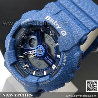 Casio Baby-G Denim Pattern Analogue Digital Limited Sport Watch BA-110DC-2A2, BA110DC