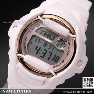 Casio Baby-G Light Pink and Gold Alarm Sport Watch BG-169G-4B, BG169G