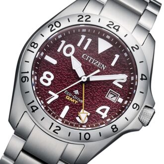 Citizen Eco-Drive Promaster Land GMT Red Dial Sapphire Stainless Steel 200M BJ7150-50W