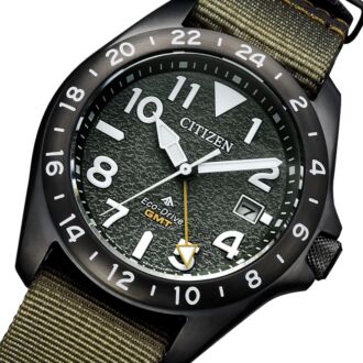 Citizen Promaster Land GMT Eco-Drive Sapphire Nylon Green 200M BJ7155-05X