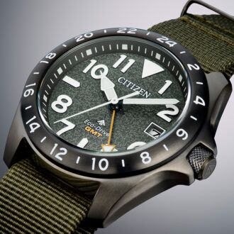 Citizen Promaster Land GMT Eco-Drive Sapphire Nylon Green 200M BJ7155-05X