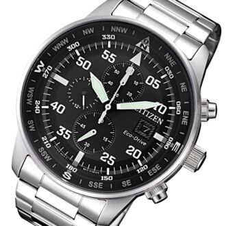 Citizen Eco-Drive Chronograph Leather Strap Mens Watch CA0695-17E