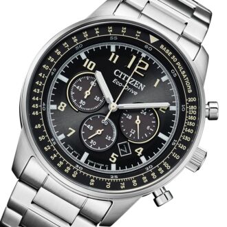 Citizen Eco-Drive Chronograph Black Stainless Steel Watch CA4505-80L