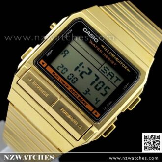 Casio Vintage Style Data Bank Golden Digital Watch DB-380G-1, DB380G