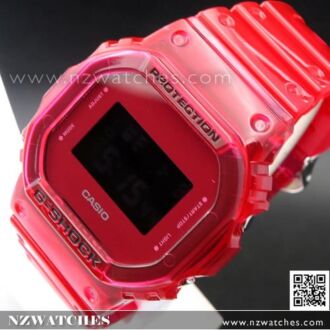 Casio G-Shock Color Skeleton Red Jelly Clear Watch DW-5600SB-4, DW5600SB
