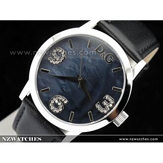 D&G Pose Ladies' Black Dial Leather Strap Watch DW0689