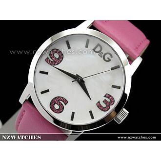 D&G Pose Ladies' White Dial Leather Strap Watch DW0693