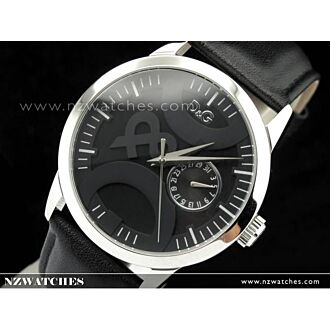 D&G Twin Tip Black Leather Strap Ladies Watch DW0699