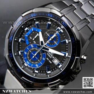 Casio Edifice Black Blue Ion Plated Mens Watches EFR-539BK-1A2V, EFR539BK