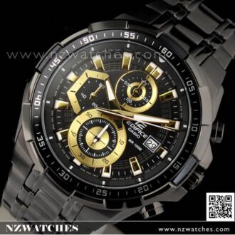 Casio Edifice Black Gold Ion Plated Mens Watches EFR-539BK-1AV, EFR539BK