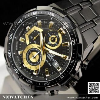 Casio Edifice Black Gold Ion Plated Mens Watches EFR-539BK-1AV, EFR539BK