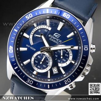 Casio Edifice Blue Genuine Leather Band Watch EFR-552L-2AV, EFR552L