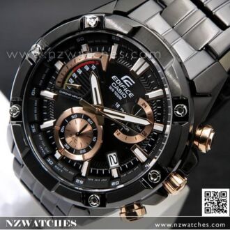 Casio Edifice Chronograph Stopwatch 100M Black Gold Watch EFR-559DC-1AV, EFR559DC