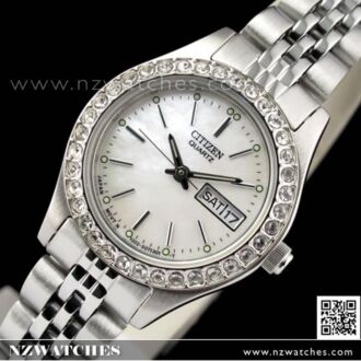 Citizen Swarovski Crystal Silver Tone Ladies Dress Watch EQ0537-51D