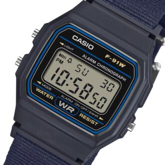 Casio Vintage Cloth Lightweight Slim Minimalistic Digital Watch F-91WF-1A