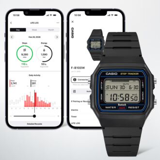Casio Bluetooth Green Step Tracker Digital Watch F-B100W-1A