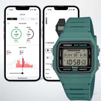Casio Bluetooth Green Step Tracker Digital Watch F-B100W-3A