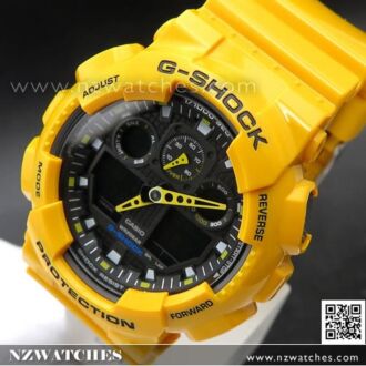 Casio G-Shock Velocity Indicator Alarm Watch GA-100A-9A, Yellow