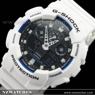 Casio G-Shock White Analog Digital Watch GA-100B-7A GA100B