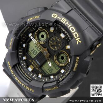 Casio G-Shock Black and Rose Gold Analog Digital Watch GA-100GBX-1A4, GA-100GBX