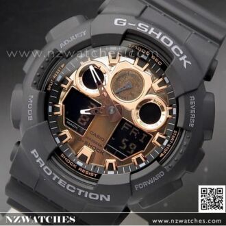 Casio G-Shock Black and Rose Gold Analog Digital Watch GA-100MMC-1A, GA100MMC