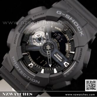 Casio G-Shock All Black Analog Digital Display Watch GA-110-1B, GA110