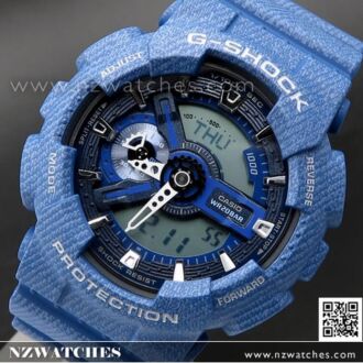 Casio G-Shock Denim Pattern Analogue Digital Limited Sport Watch GA-110DC-2A, GA110DC