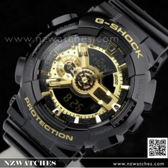 Casio G-Shock Black and Gold Analog Digital Display Watch GA-110GB-1A, GA110GB